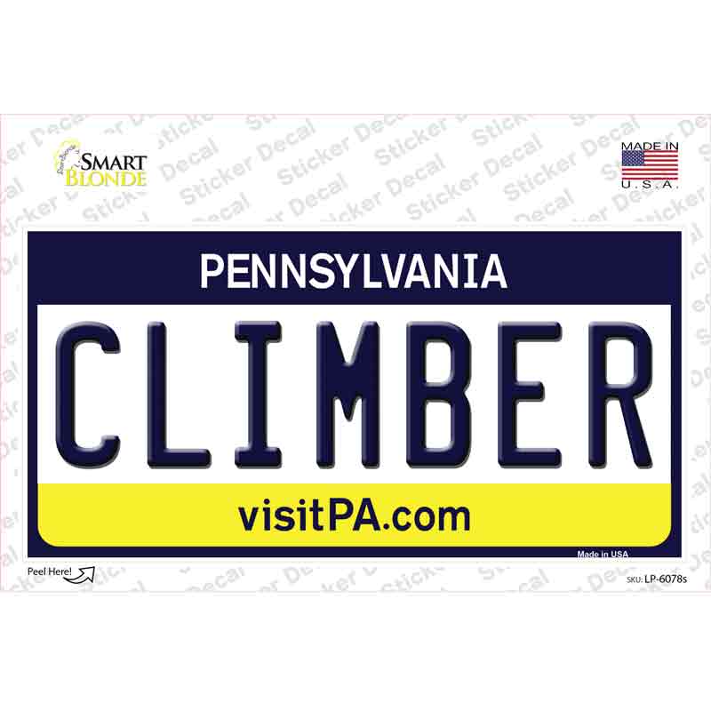 Climber Pennsylvania State Novelty Sticker Decal