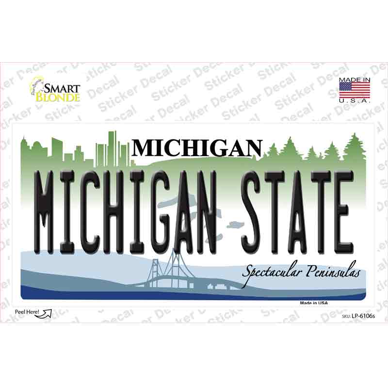 Michigan State Novelty Sticker Decal