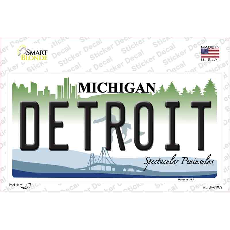 Detroit Michigan Novelty Sticker Decal