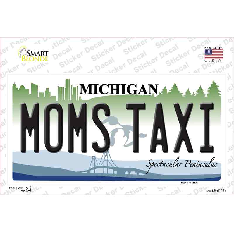 Moms Taxi Michigan Novelty Sticker Decal