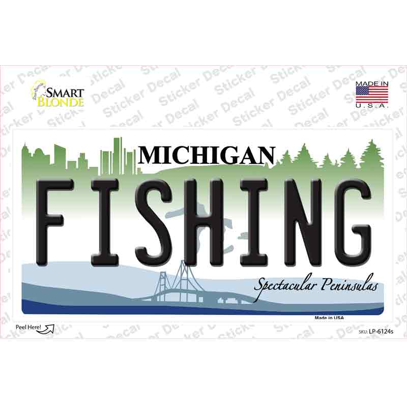 Fishing Michigan Novelty Sticker Decal