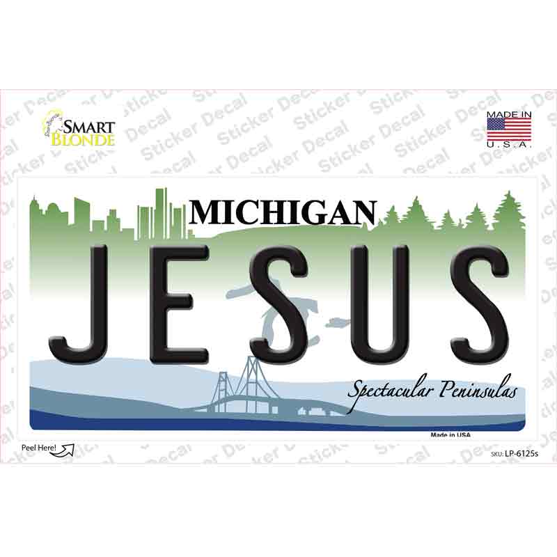 Jesus Michigan Novelty Sticker Decal