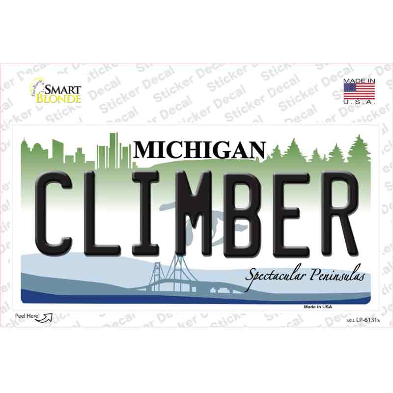 Climber Michigan Novelty Sticker Decal
