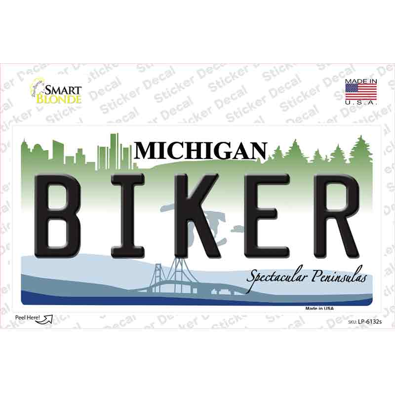Biker Michigan Novelty Sticker Decal