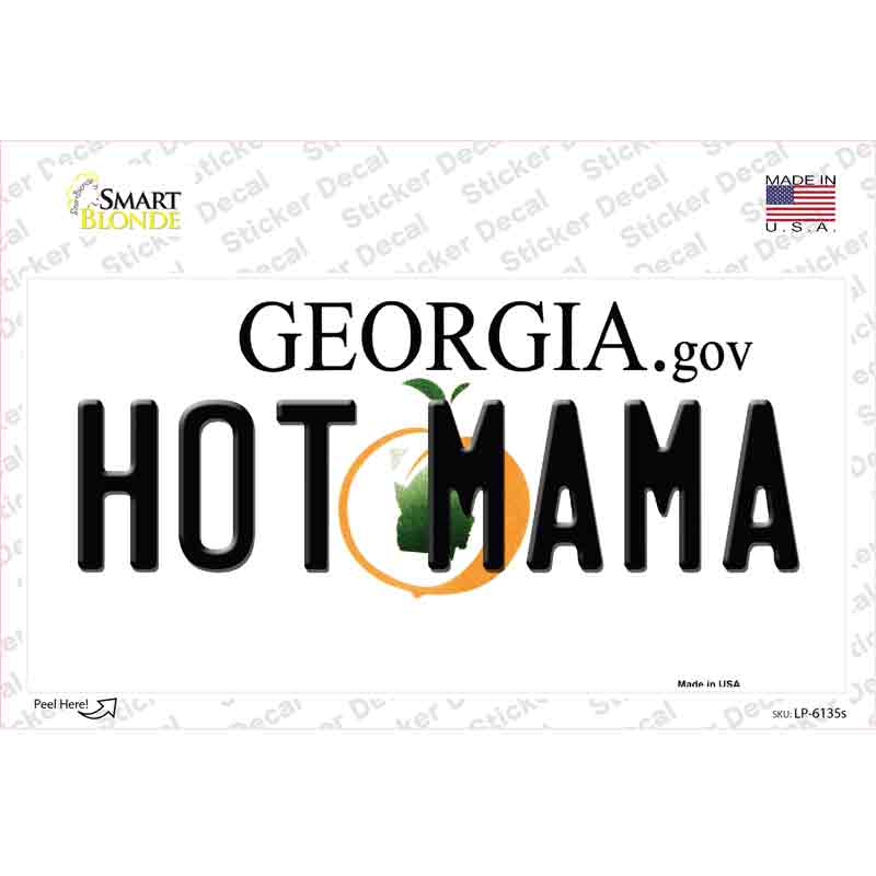 Hot Mama Georgia Novelty Sticker Decal