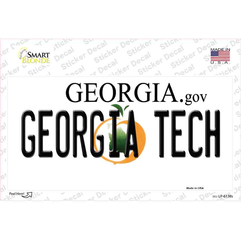 Georgia Tech Novelty Sticker Decal