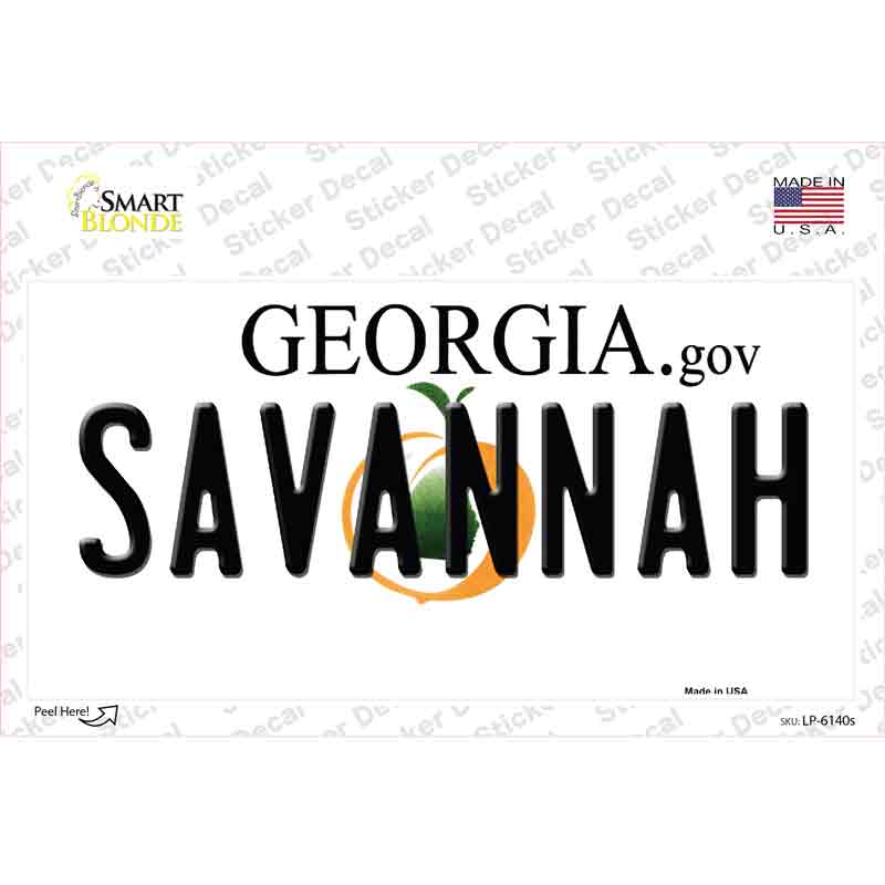 Savannah Georgia Novelty Sticker Decal