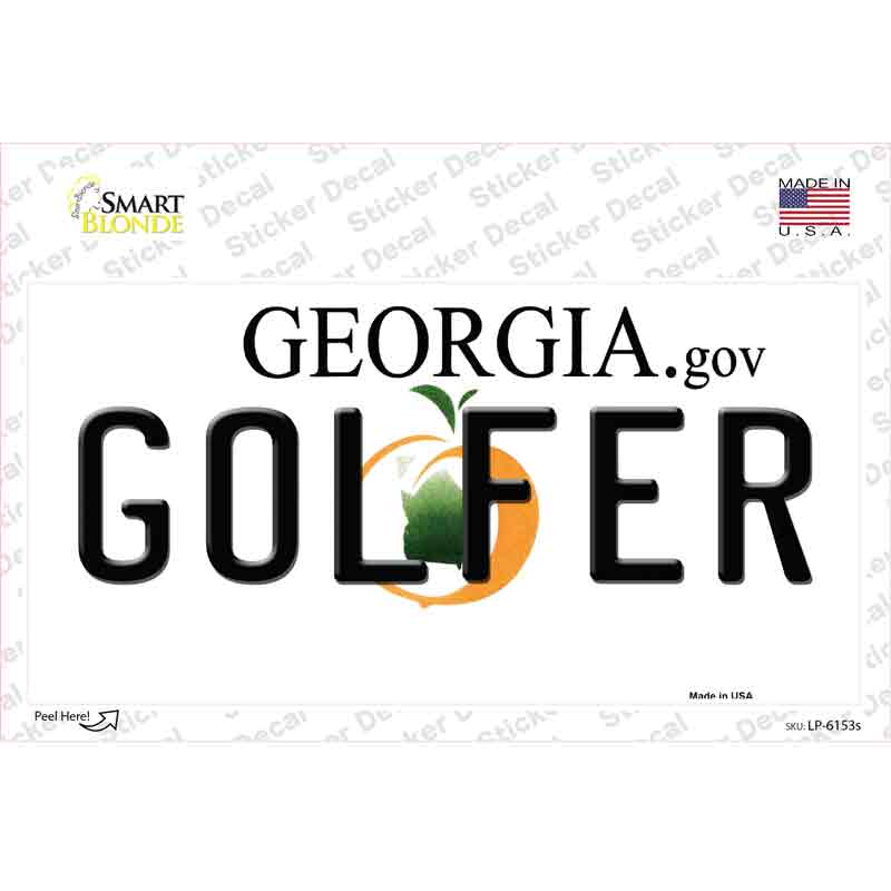Golfer Georgia Novelty Sticker Decal