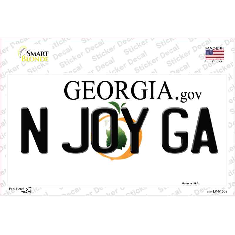 N Joy Ga Georgia Novelty Sticker Decal