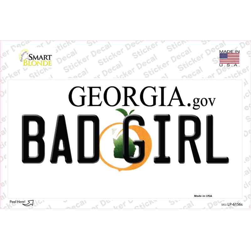 Bad Girl Georgia Novelty Sticker Decal