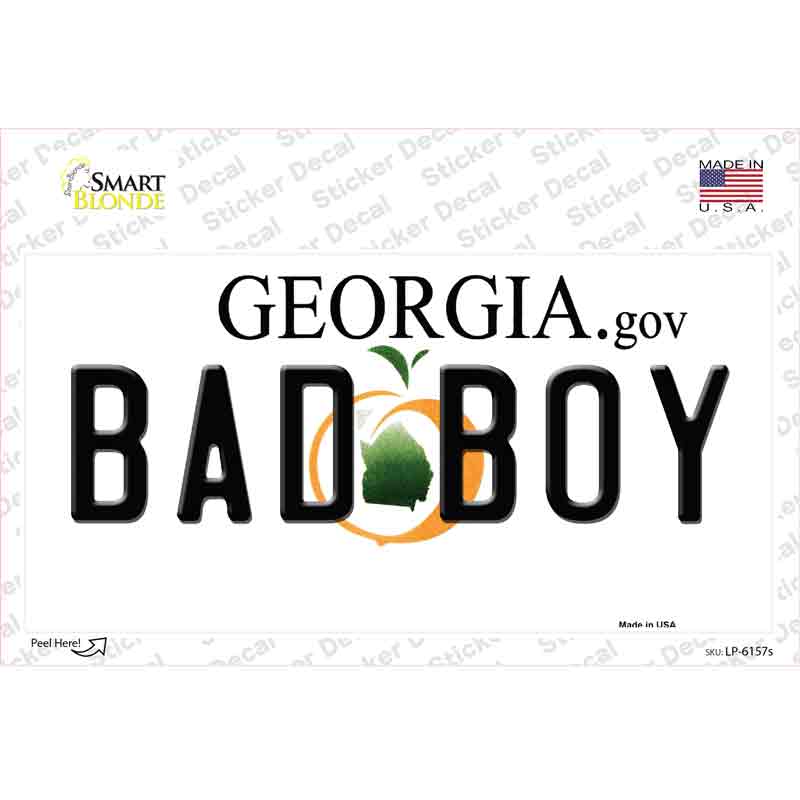 Bad Boy Georgia Novelty Sticker Decal