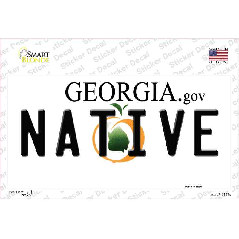 Native Georgia Novelty Sticker Decal