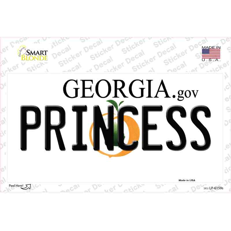 Princess Georgia Novelty Sticker Decal