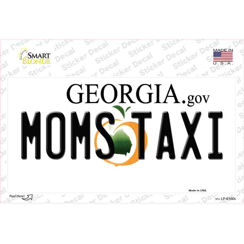 Moms Taxi Georgia Novelty Sticker Decal