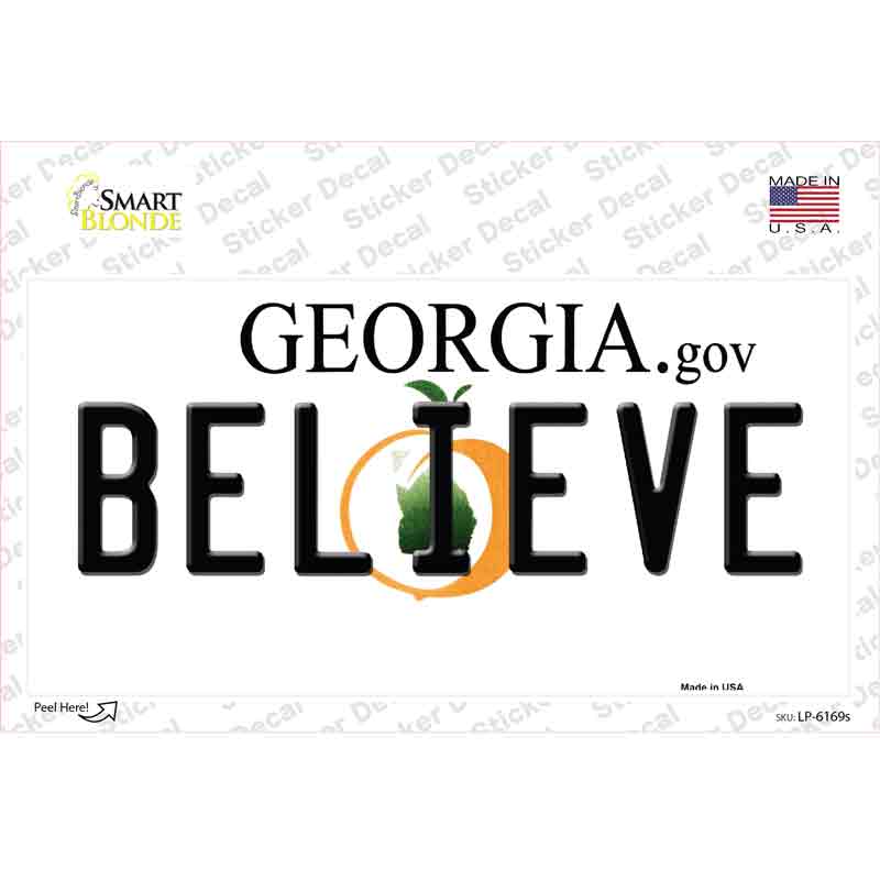 Believe Georgia Novelty Sticker Decal