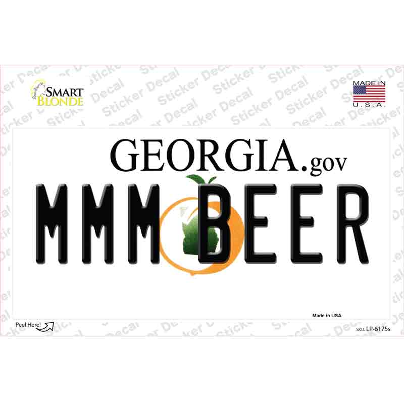 MMM Beer Georgia Novelty Sticker Decal