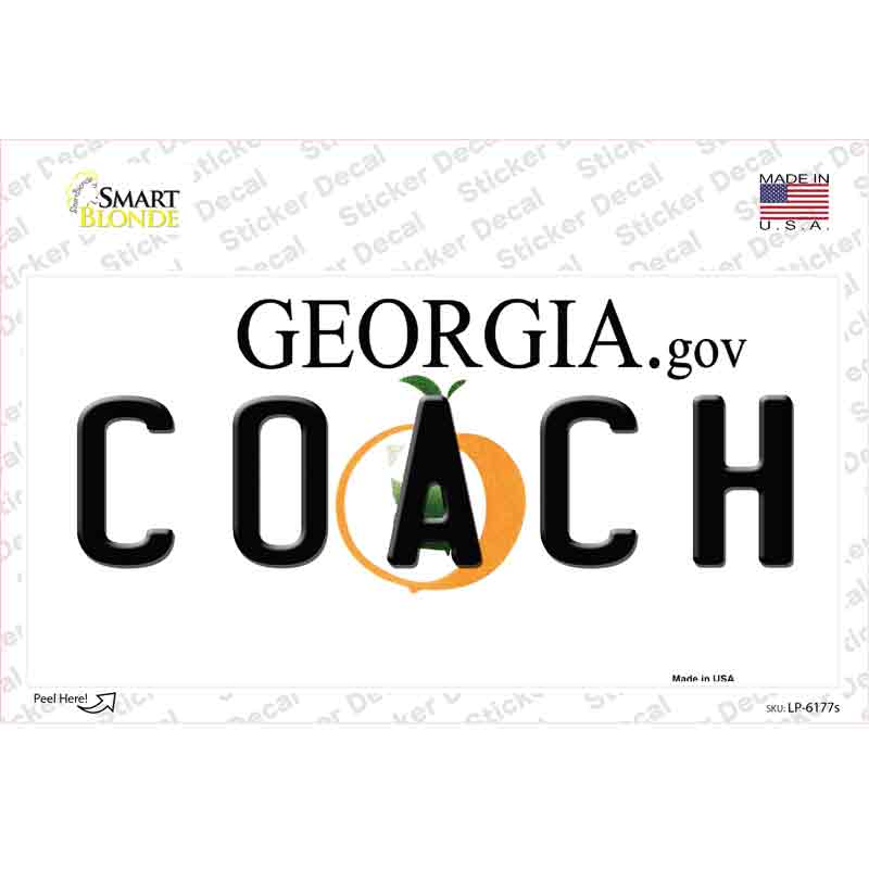 Coach Georgia Novelty Sticker Decal