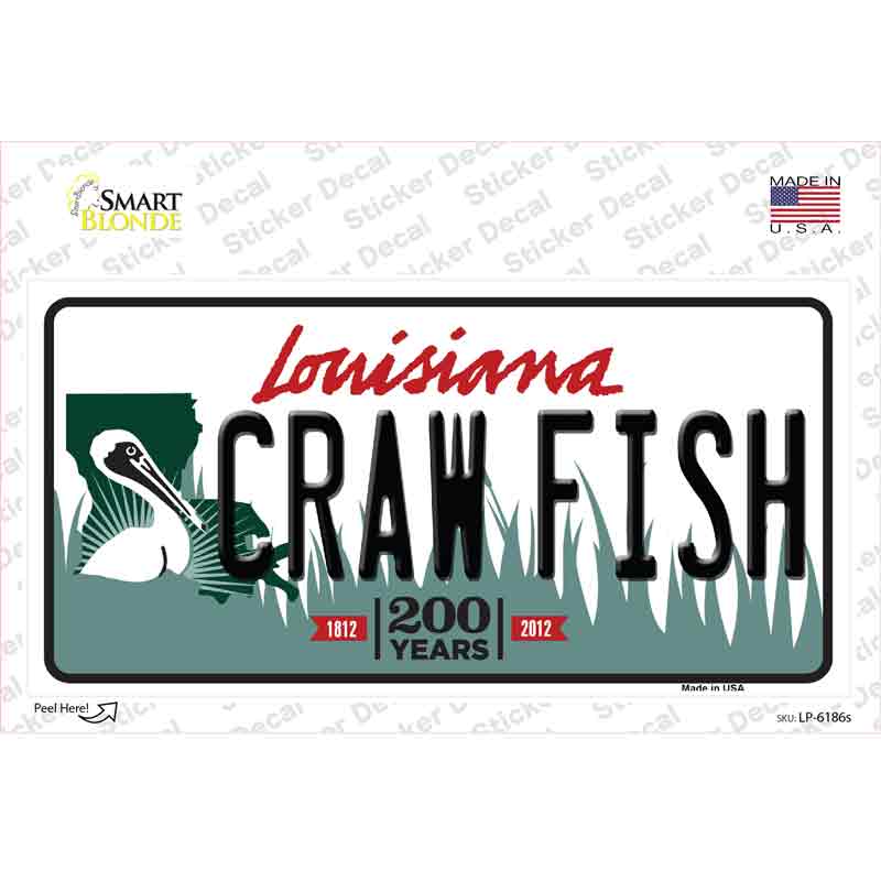 Craw Fish Louisiana Novelty Sticker Decal