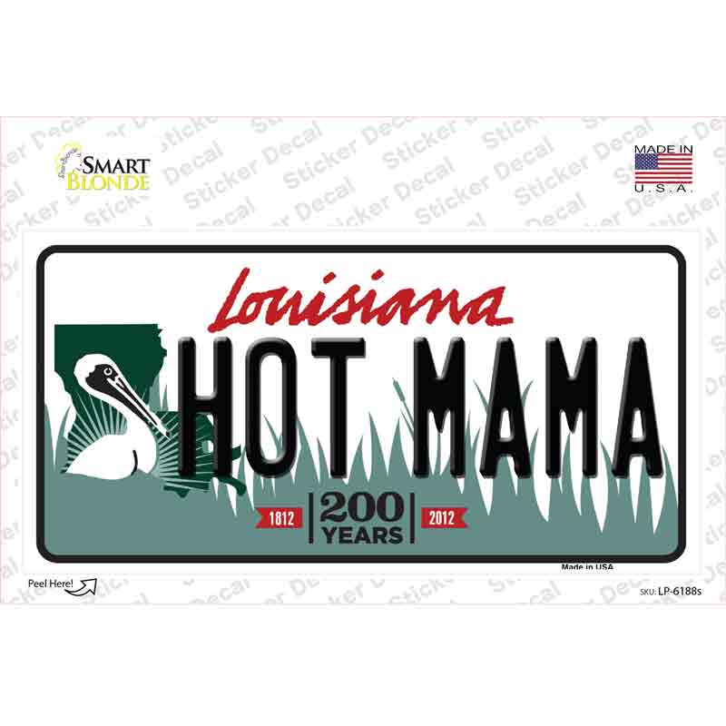 Hot Mama Louisiana Novelty Sticker Decal