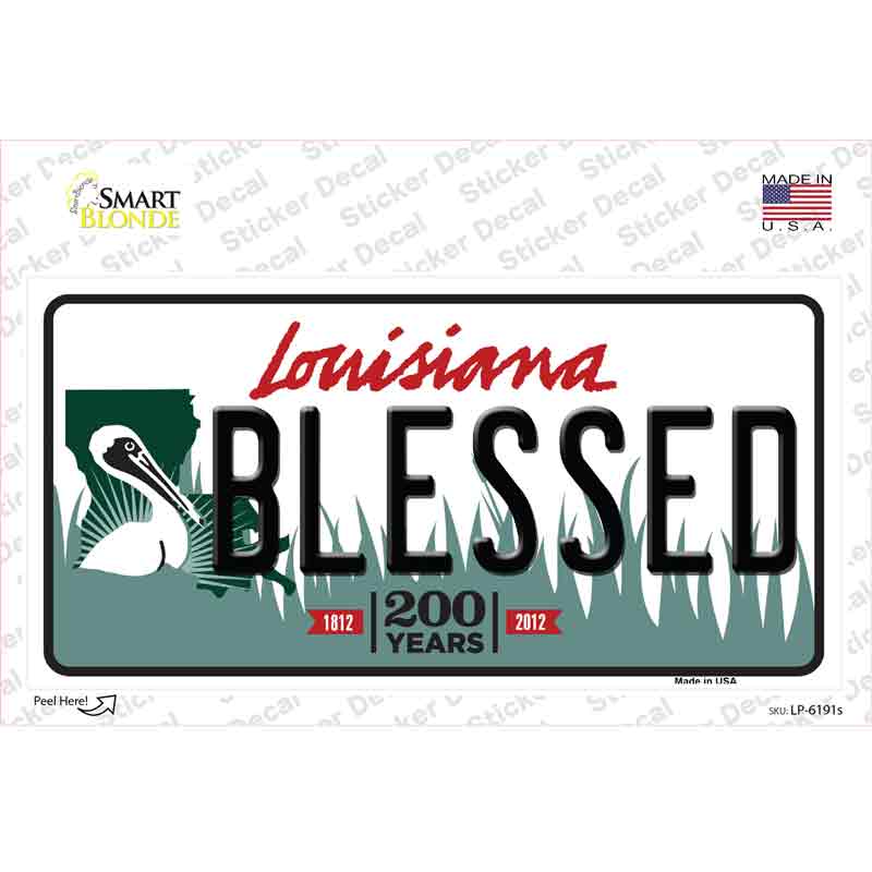 Blessed Louisiana Novelty Sticker Decal