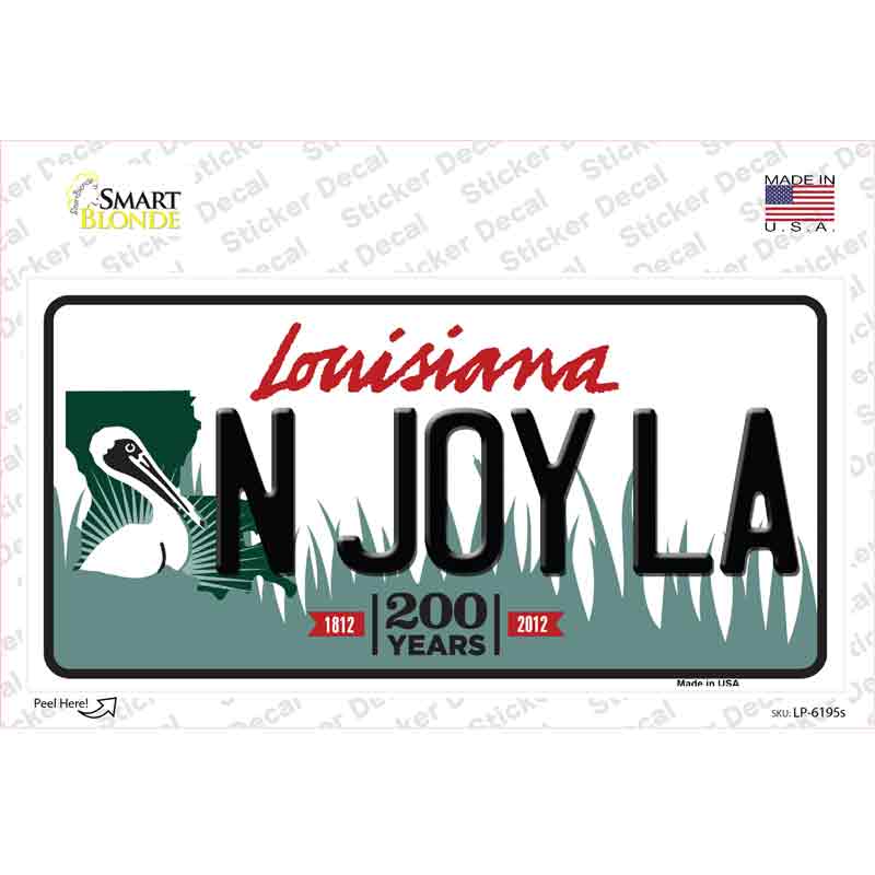 N Joy La Louisiana Novelty Sticker Decal