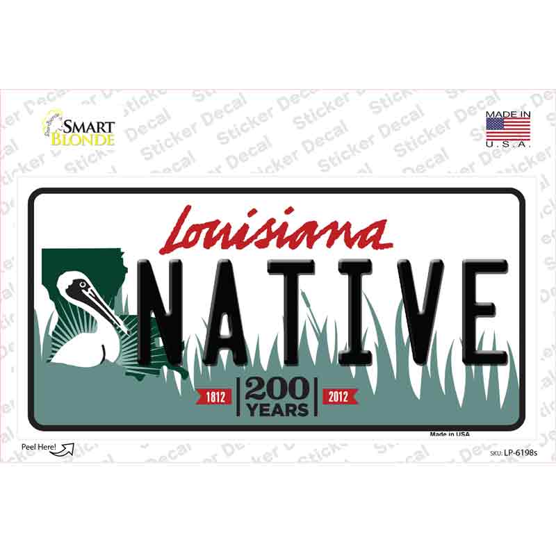 Native Louisiana Novelty Sticker Decal