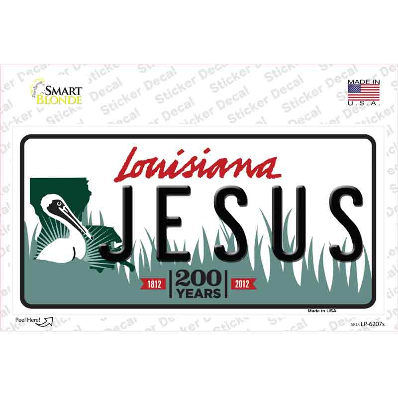 Jesus Louisiana Novelty Sticker Decal