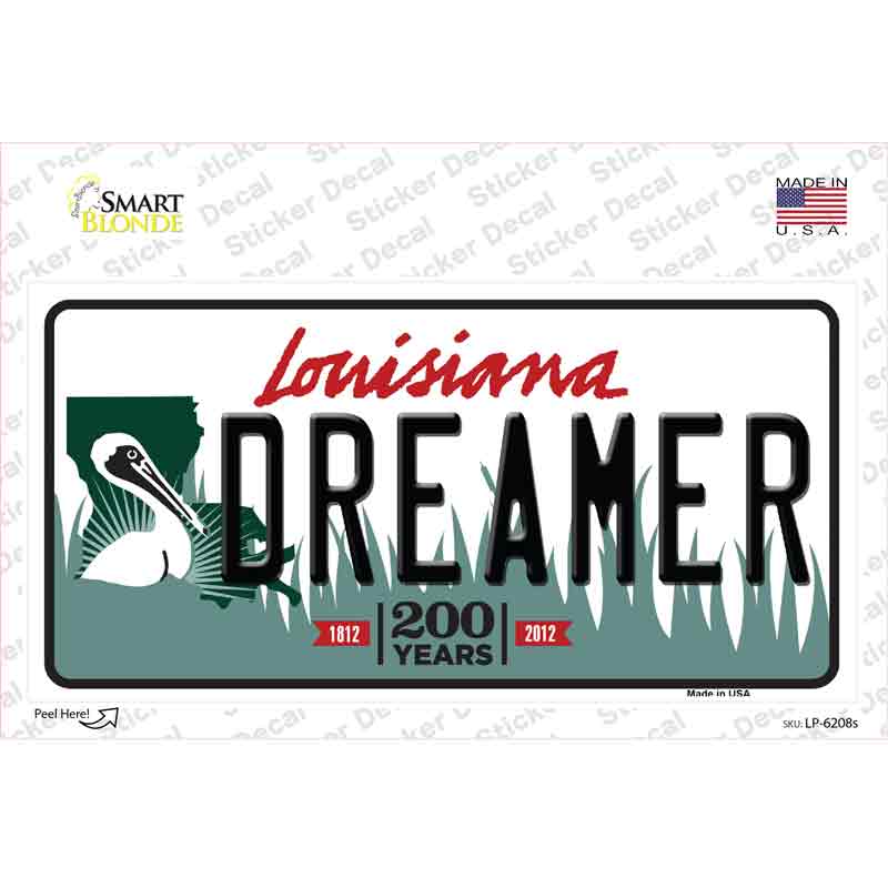 Dreamer Louisiana Novelty Sticker Decal
