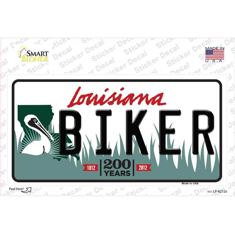 Biker Louisiana Novelty Sticker Decal