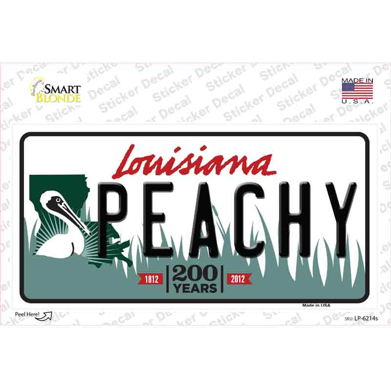 Peachy Louisiana Novelty Sticker Decal