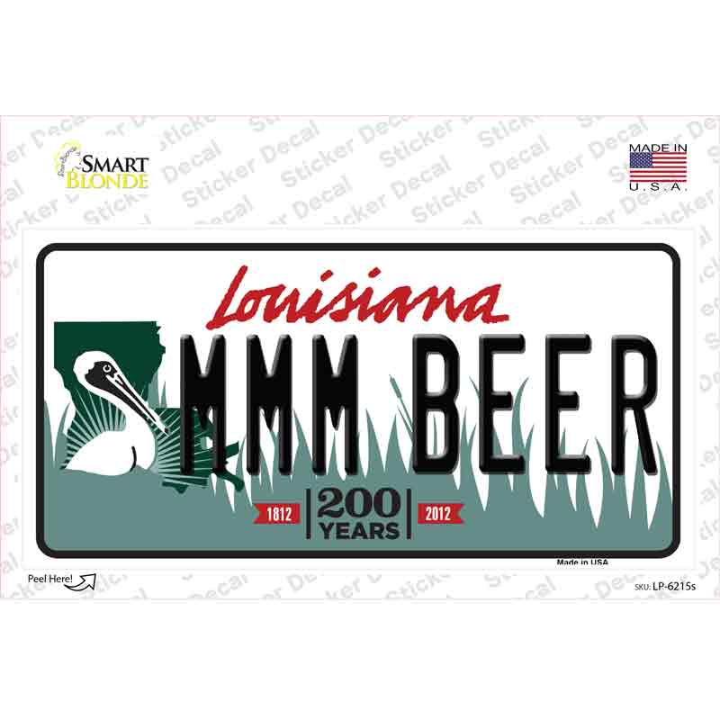 MMM Beer Louisiana Novelty Sticker Decal