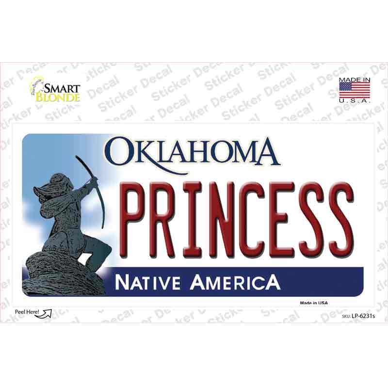 Princess Oklahoma Novelty Sticker Decal
