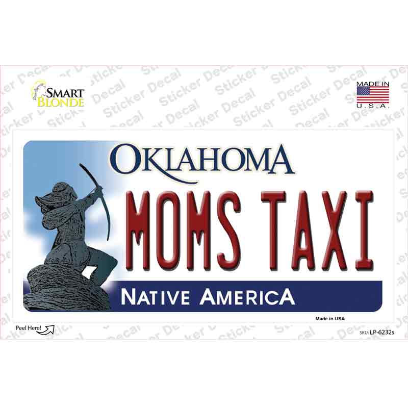 Moms Taxi Oklahoma Novelty Sticker Decal