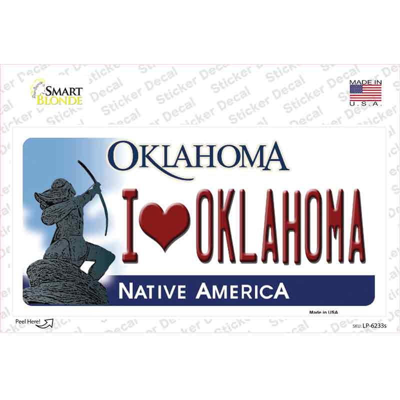 I Love Oklahoma Novelty Sticker Decal