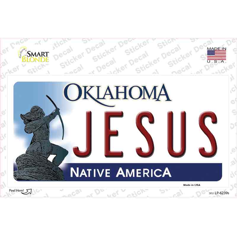 Jesus Oklahoma Novelty Sticker Decal