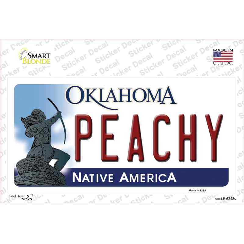 Peachy Oklahoma Novelty Sticker Decal