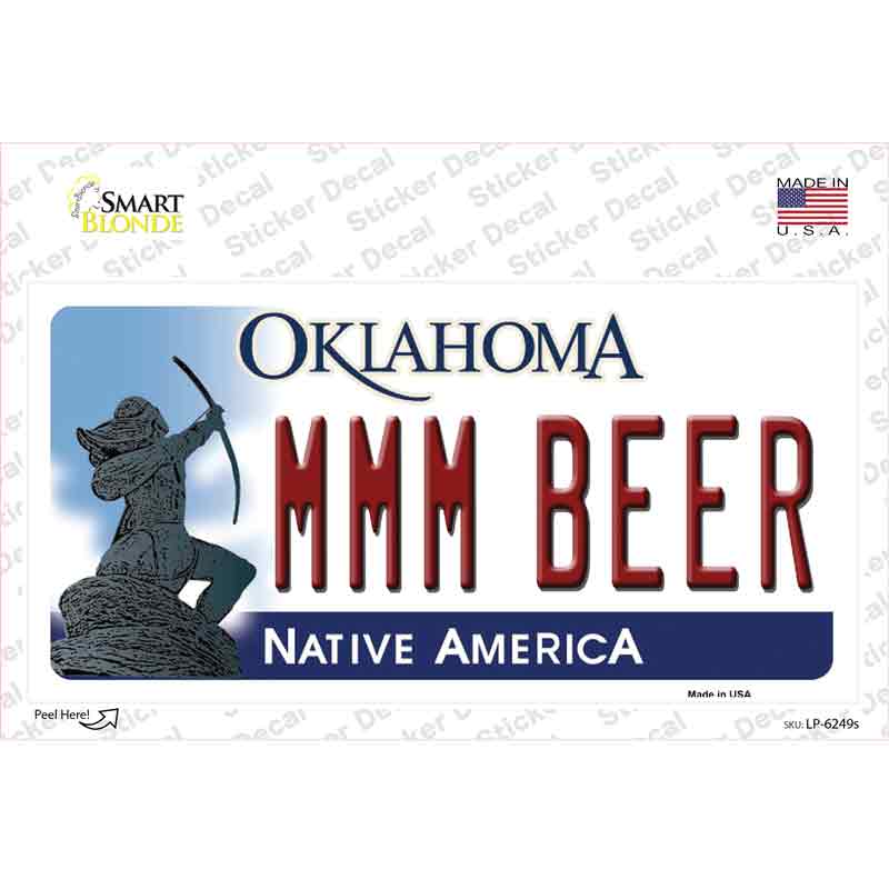 MMM Beer Oklahoma Novelty Sticker Decal