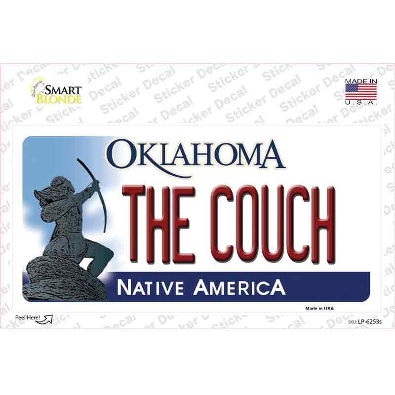 The Couch Oklahoma Novelty Sticker Decal