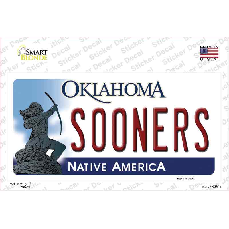 Sooners Oklahoma Novelty Sticker Decal