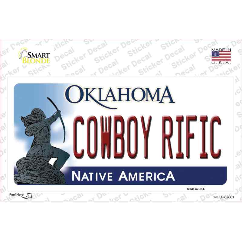 Cowboy Rific Oklahoma Novelty Sticker Decal