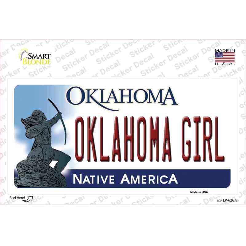 Oklahoma Girl Novelty Sticker Decal