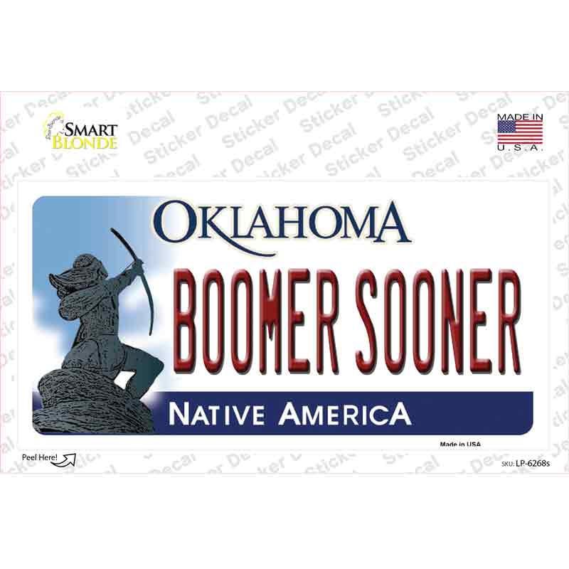 Boomer Sooner Oklahoma Novelty Sticker Decal