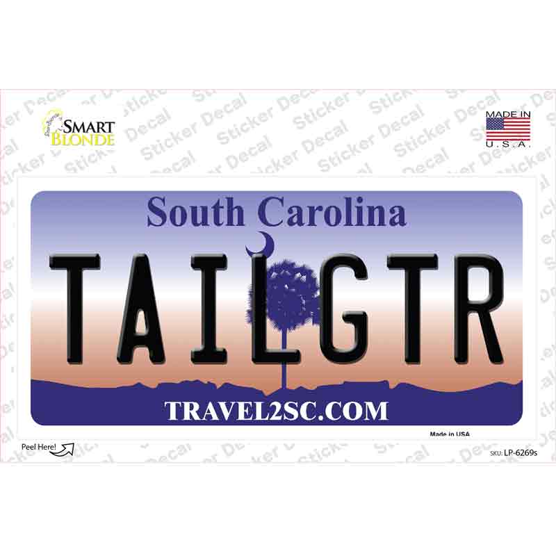 Tailgter South Carolina Novelty Sticker Decal