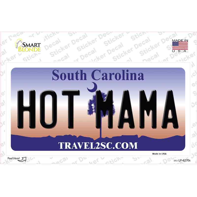 Hot Mama South Carolina Novelty Sticker Decal