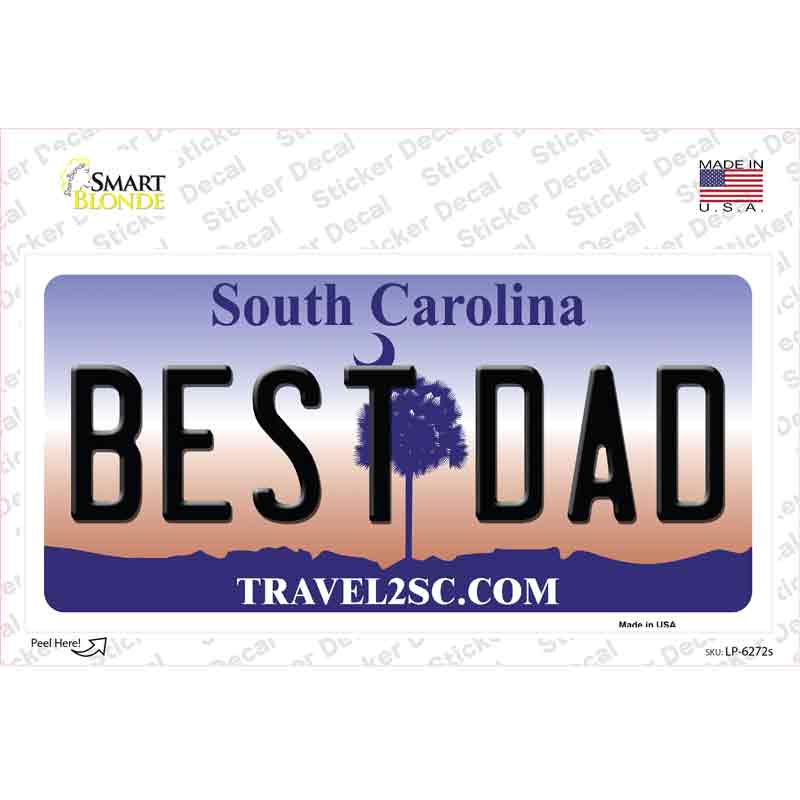 Best Dad South Carolina Novelty Sticker Decal