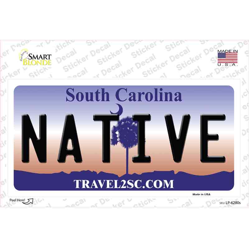 Native South Carolina Novelty Sticker Decal