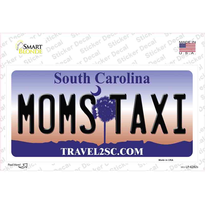 Moms Taxi South Carolina Novelty Sticker Decal
