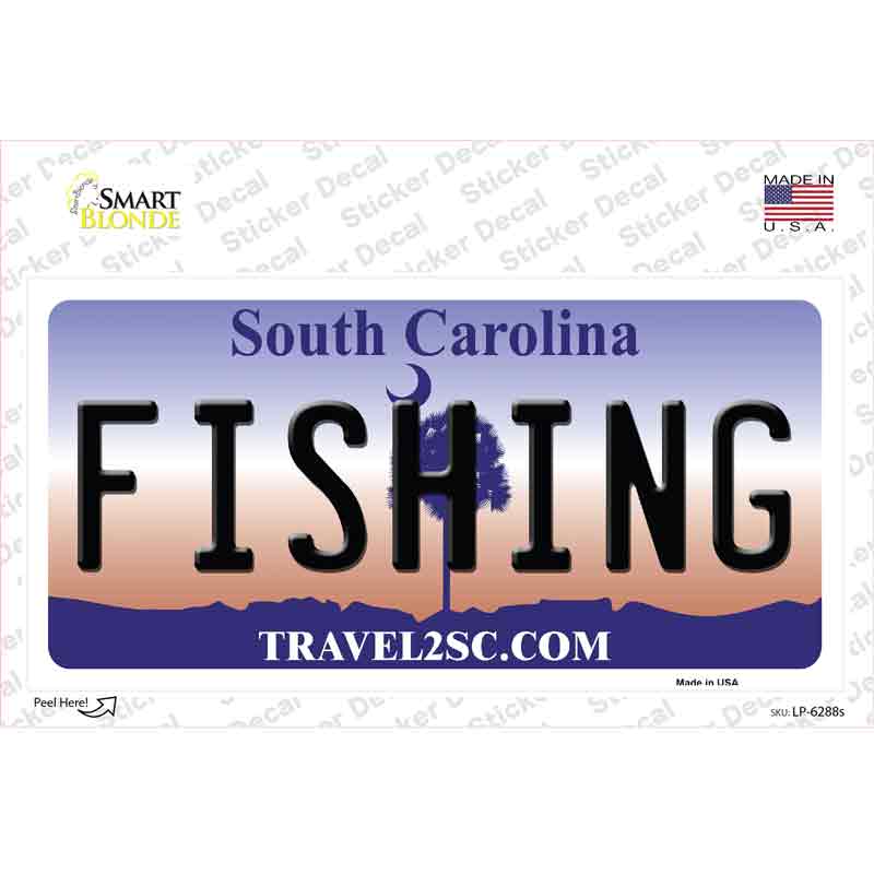 Fishing South Carolina Novelty Sticker Decal