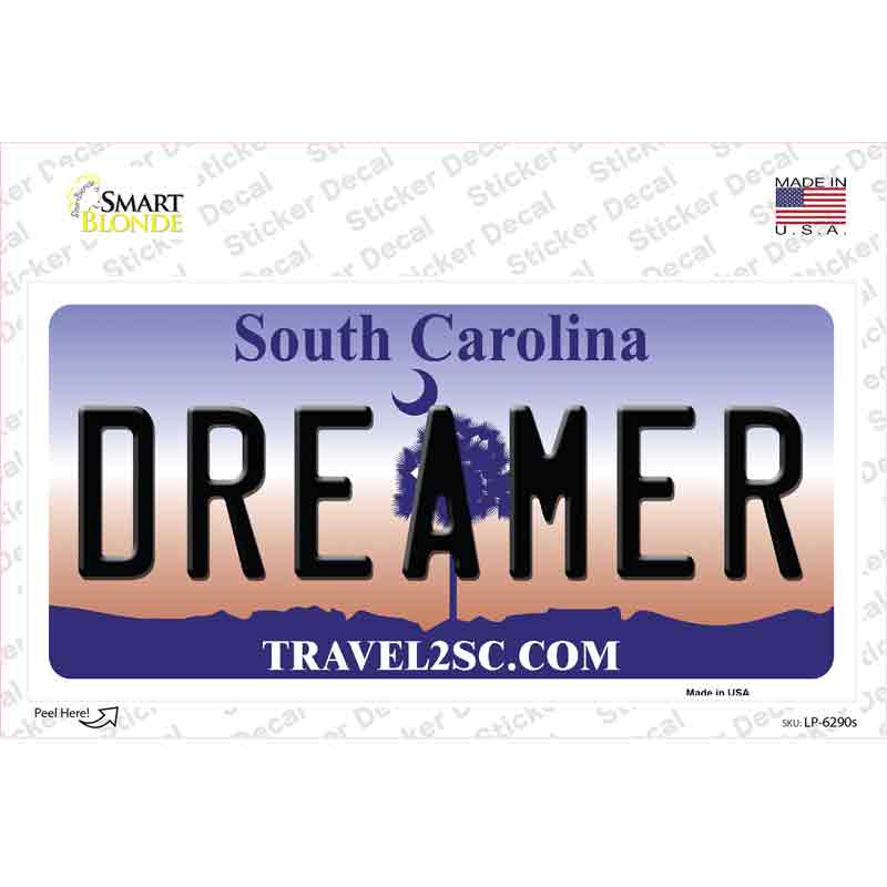 Dreamer South Carolina Novelty Sticker Decal