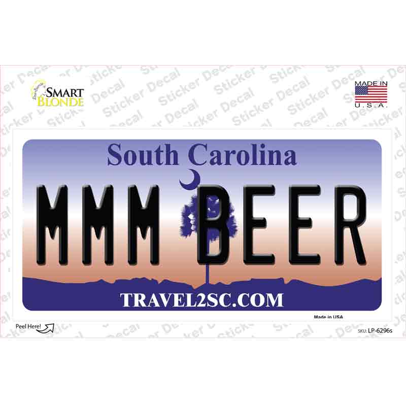 MMM Beer South Carolina Novelty Sticker Decal